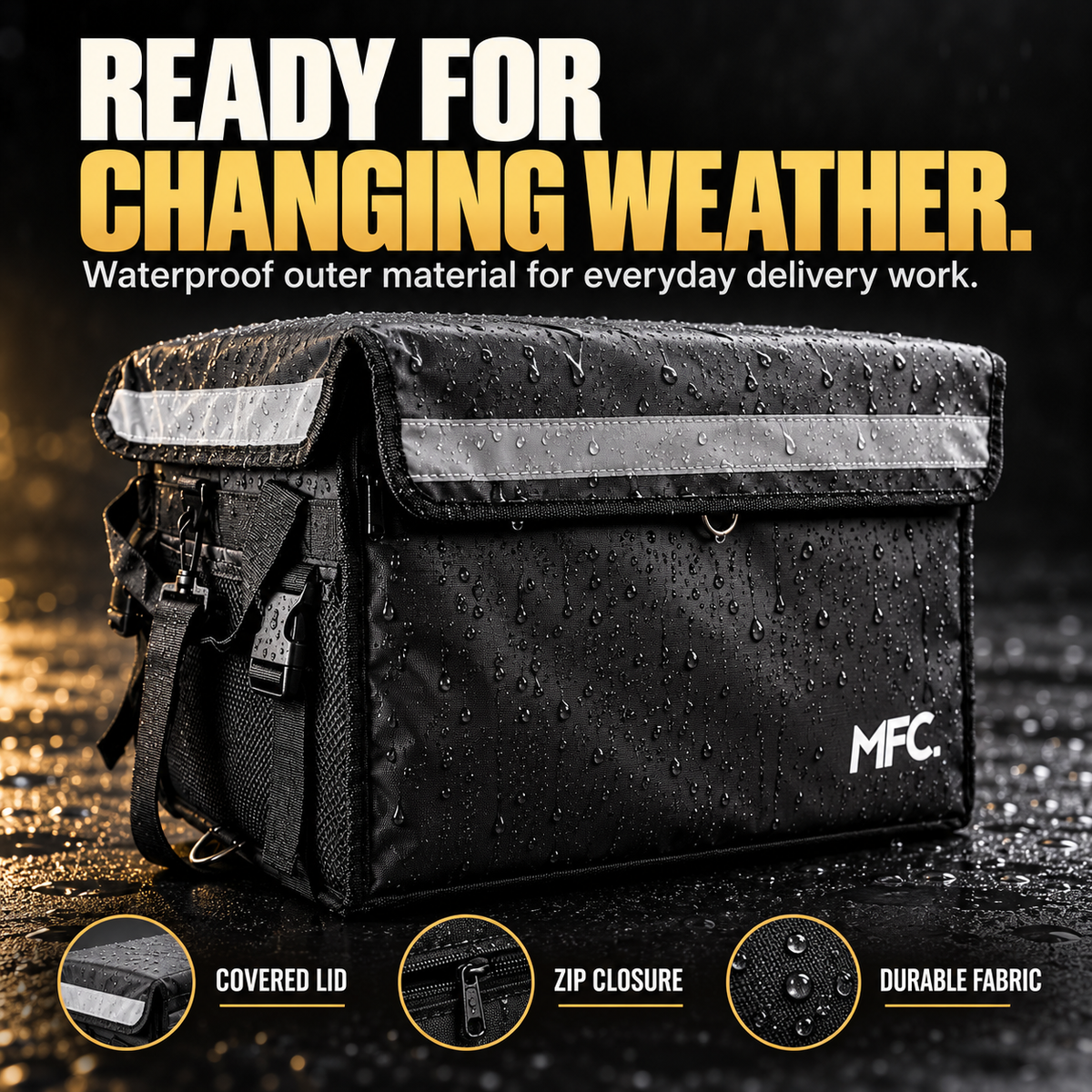 MFC 43L MAGNETO V3 Series Magnetic and Zip with Lock Ring Sling Food Delivery Thermal Bag