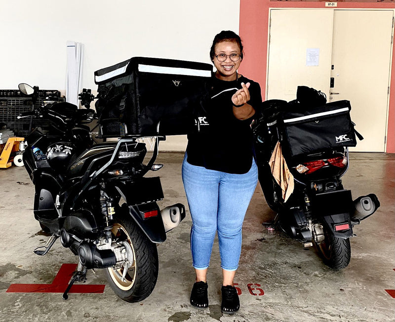 MFC rider with their delivery bag