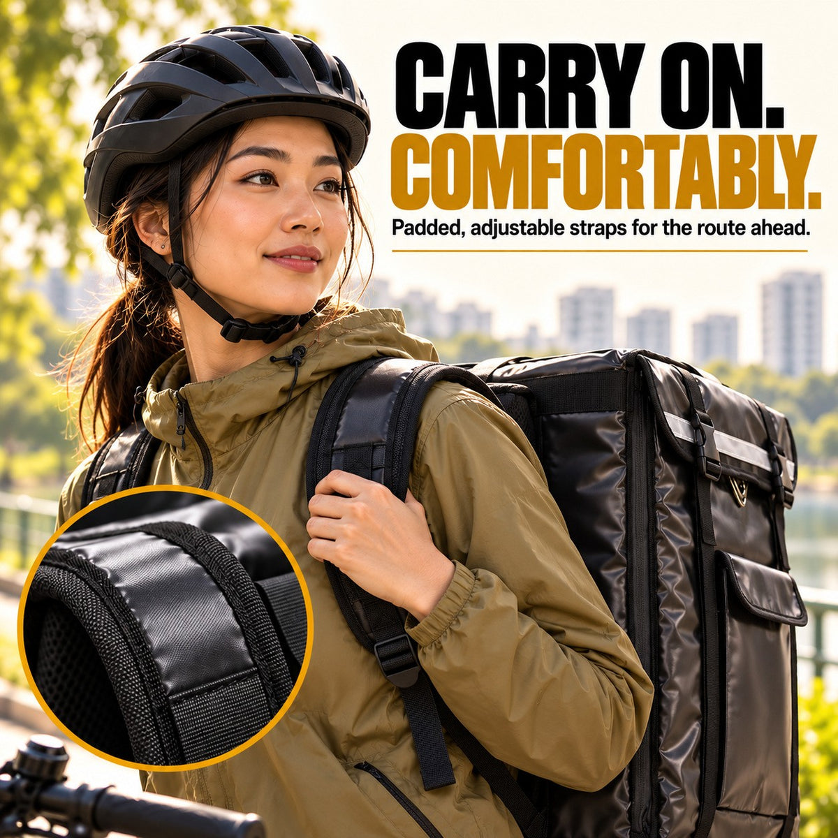 MFC 42L MAGNETO Tall Backpack Series Magnetic Food Delivery Thermal Bag with add on Buckle Clip & Pocket