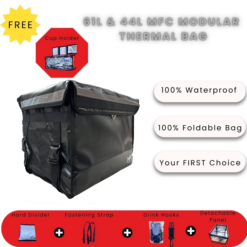 [Magnetic] [Waterproof] MFC Modular V2 Food Delivery Box Thermal Bag for Food Delivery Riders