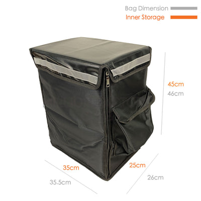 42L Litres Tall Backpack Velcro Series Food Delivery Thermal Bag with 2 side pocket