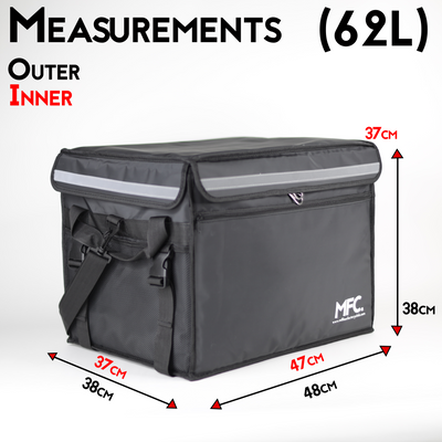 MFC 62L MAGNETO Series Magnetic and Zip Sling Food Delivery Thermal Bag