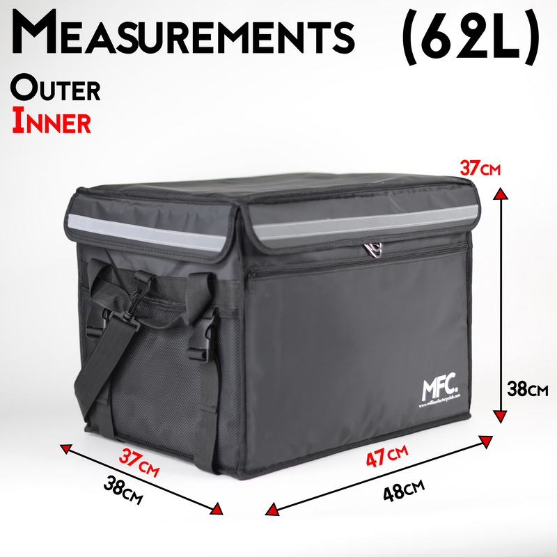MFC 62L MAGNETO Series Magnetic and Zip Sling Food Delivery Thermal Bag