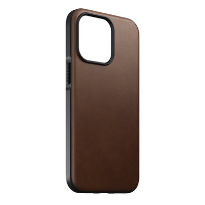 NOMAD Rugged Horween Leather Magsafe Case for iPhone 13 Pro 6.1", Rustic Brown