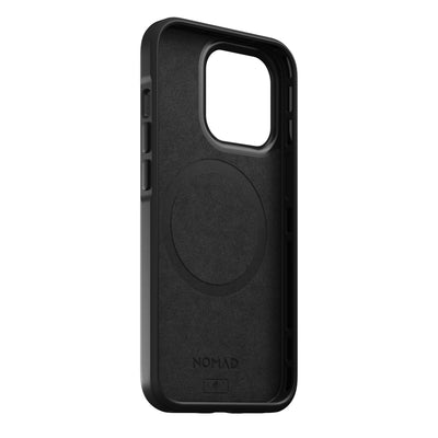 NOMAD Rugged Horween Leather Magsafe Case for iPhone 13 Pro 6.1", Black