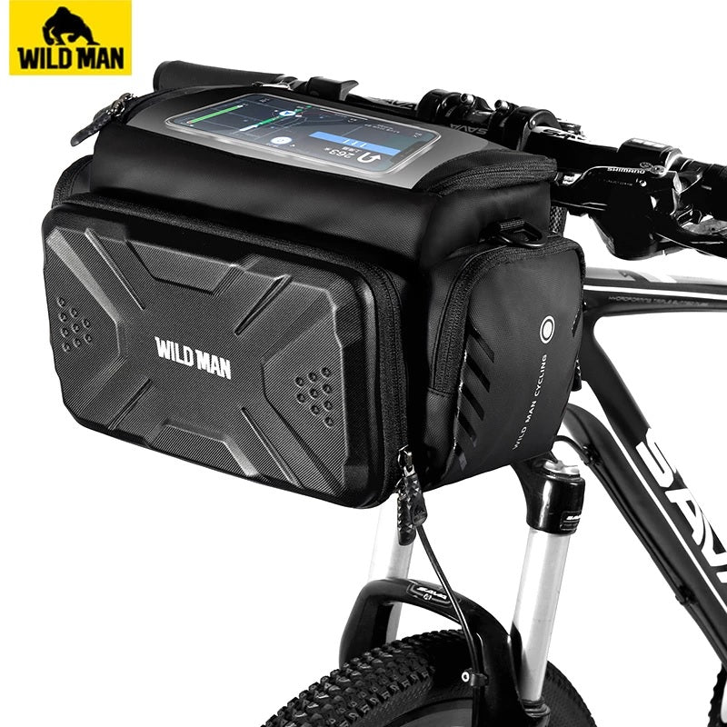 [Waterproof] Wild Man Mobile Phone Pouch Holder Bag 03 with 4L Storage for Bicycle, Mountain, Foldable, Road Bike