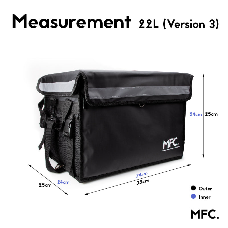 MFC 22L MAGNETO V3 Mini Series Magnetic and Zip with Lock Ring Sling Food Delivery Thermal Bag