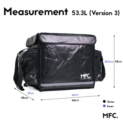 MFC 53.3L MAGNETO V3 Armour Series Magnetic and Zip with Lock Ring Backpack Food Delivery Thermal Bag